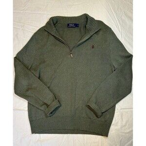 Polo Ralph Lauren Sage green cotton zip up pullover